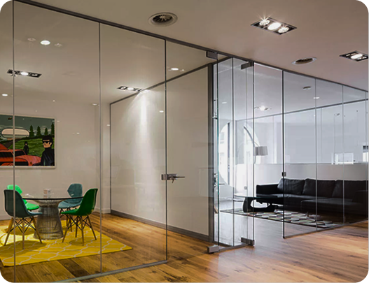 Цельностеклянные перегородки