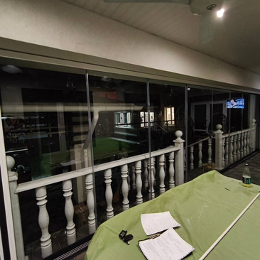 Раздвижное панорамное остекление террасы